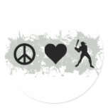 Baseball 1 round sticker