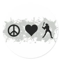 Baseball 1 round sticker