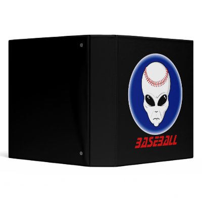 Baseball Alien 3 Ring Binder by alien_nation