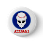 Baseball Alien Pinback Buttons