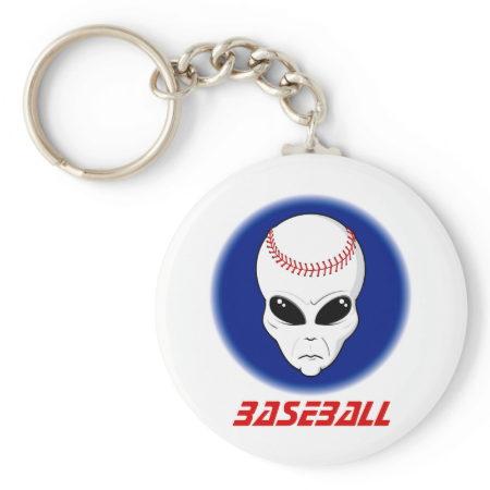 Baseball Alien Key Chain