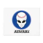 Baseball Alien Skull Postcard