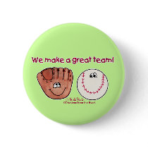 Baseball and Baseball Glove Team buttons by creationhrt Baseball and Baseball Glove Team buttons