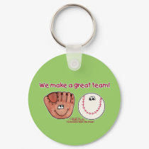 Baseball and Baseball Glove Team keychains