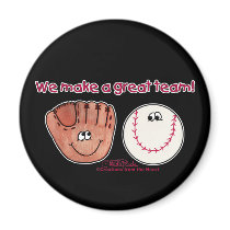 Baseball and Baseball Glove Team magnets by creationhrt Baseball and Baseball Glove Team magnets