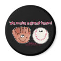 Baseball and Baseball Glove Team magnets