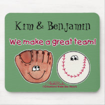 Baseball and Baseball Glove Team mousepads by creationhrt Baseball and Baseball Glove Team mousepads