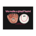Baseball and Baseball Glove Team Postcards