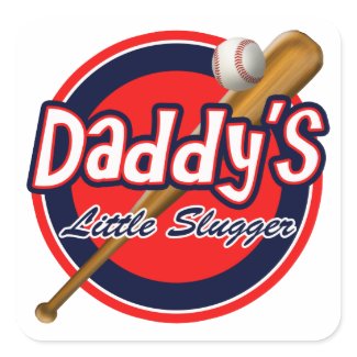 Baseball and Bat Daddy's Little Slugger Sticker