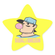 Baseball And Bubblegum Star Sticker