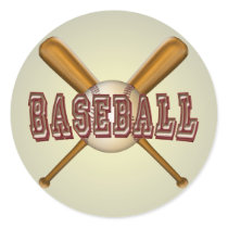 Baseball and Crossed Baseball Bats Stickers