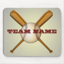 Baseball and Crossed Bats Customizable Mousepads
