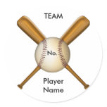 Baseball and Crossed Bats Customizable Stickers