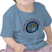 Baseball and Glove 1st Birthday Tshirts and Gifts by kids_birthdays Baseball and Glove 1st Birthday Tshirts and Gifts