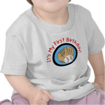 Baseball and Glove 1st Birthday Tshirts and Gifts by kids_birthdays Baseball and Glove 1st Birthday Tshirts and Gifts