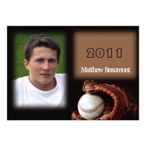 Baseball and Glove Graduation Announcement (front side)