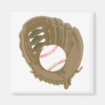 baseball and glove mitt magnet