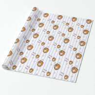 Baseball and Glove Pattern Wrapping Paper