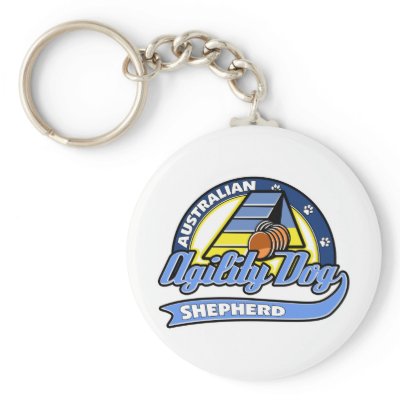 Baseball Australian Shepherd Agility Key Chain by MenagerieMayhem