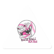 baseball babe girl baseball player fan design triangle sticker