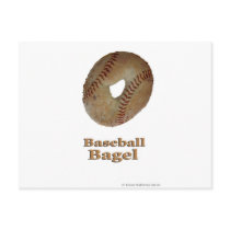 Baseball Bagel Postcard