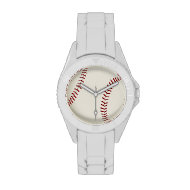 Baseball Ball Sports Red White Watches