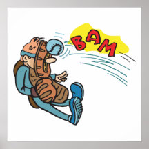 baseball bam funny umpire hit with ball poster