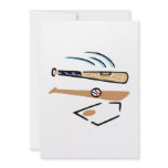 Baseball bat at home plate personalized invites