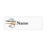 Baseball bat at home plate return address label