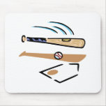 Baseball bat at home plate mousepad