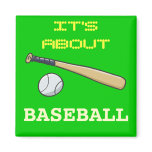 Baseball Bat n Ball Fridge Magnet