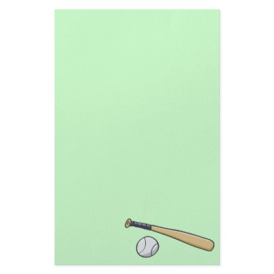 Baseball Bat n Ball Personalized Stationery by Robbirt