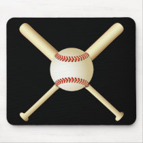 BASEBALL BATS AND BALL MOUSEPAD