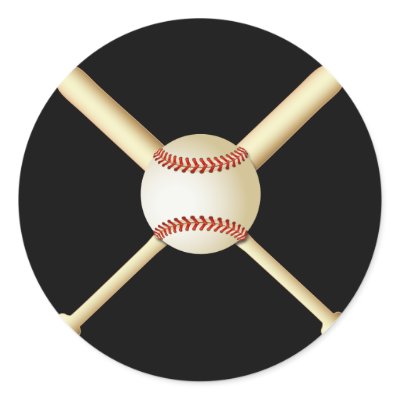 BASEBALL BATS AND BALL STICKERS by dgpaulart
