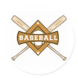 Baseball Bats and Ball T-shirts and Gifts Round Stickers