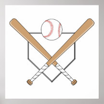 baseball bats and home plate graphic print