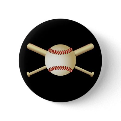 BASEBALL & BATS BUTTON by dgpaulart
