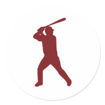 Baseball - Batter Round Sticker