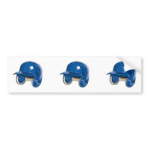 baseball batters helmet blue bumper stickers