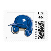 baseball batters helmet blue postage
