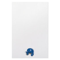 baseball batters helmet blue stationery design