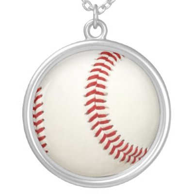 Baseball bball fan chain necklace pendant by scarletquill