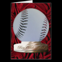 Baseball Best Coach Award Card