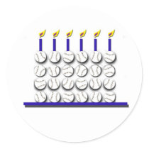 Baseball Birthday Cake Round Stickers