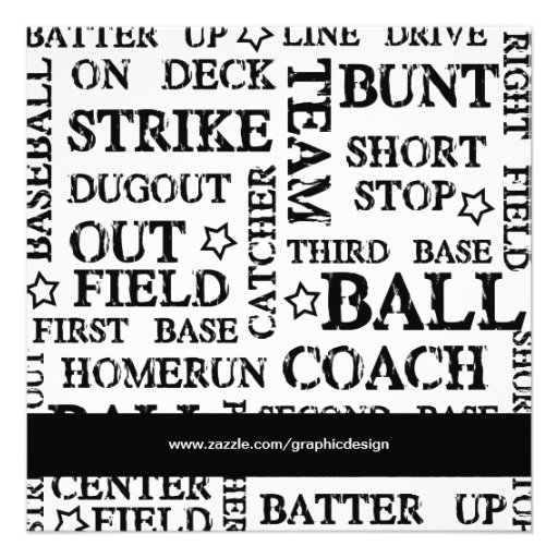Baseball Birthday Custom Announcements