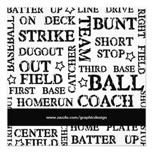 Baseball Birthday Custom Invite