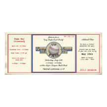 Baseball Birthday Field Pass Party Access Custom Invitation