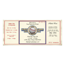 Baseball Birthday Field Pass Personalized Invites