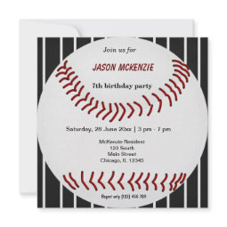 Baseball Birthday invitation