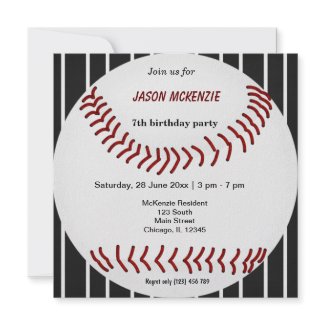 Baseball Birthday invitation